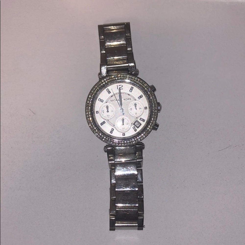 Michael Kors silver watch with crystals